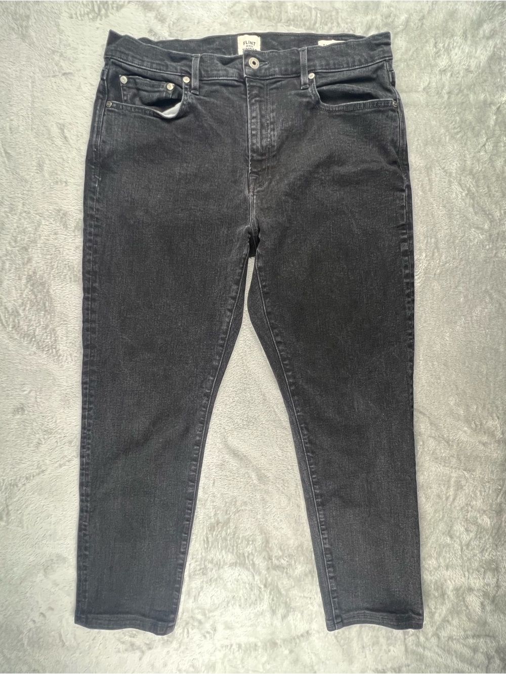 Flint And Tinder Jeans Mens 36x32 Black Athletic Tapered Fit Stretch
